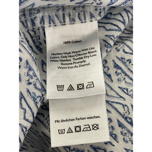 Eddie Bauer Mens Short Sleeve Button-Up Shirt White & Blue Size 3XL - New - Picture 7 of 10